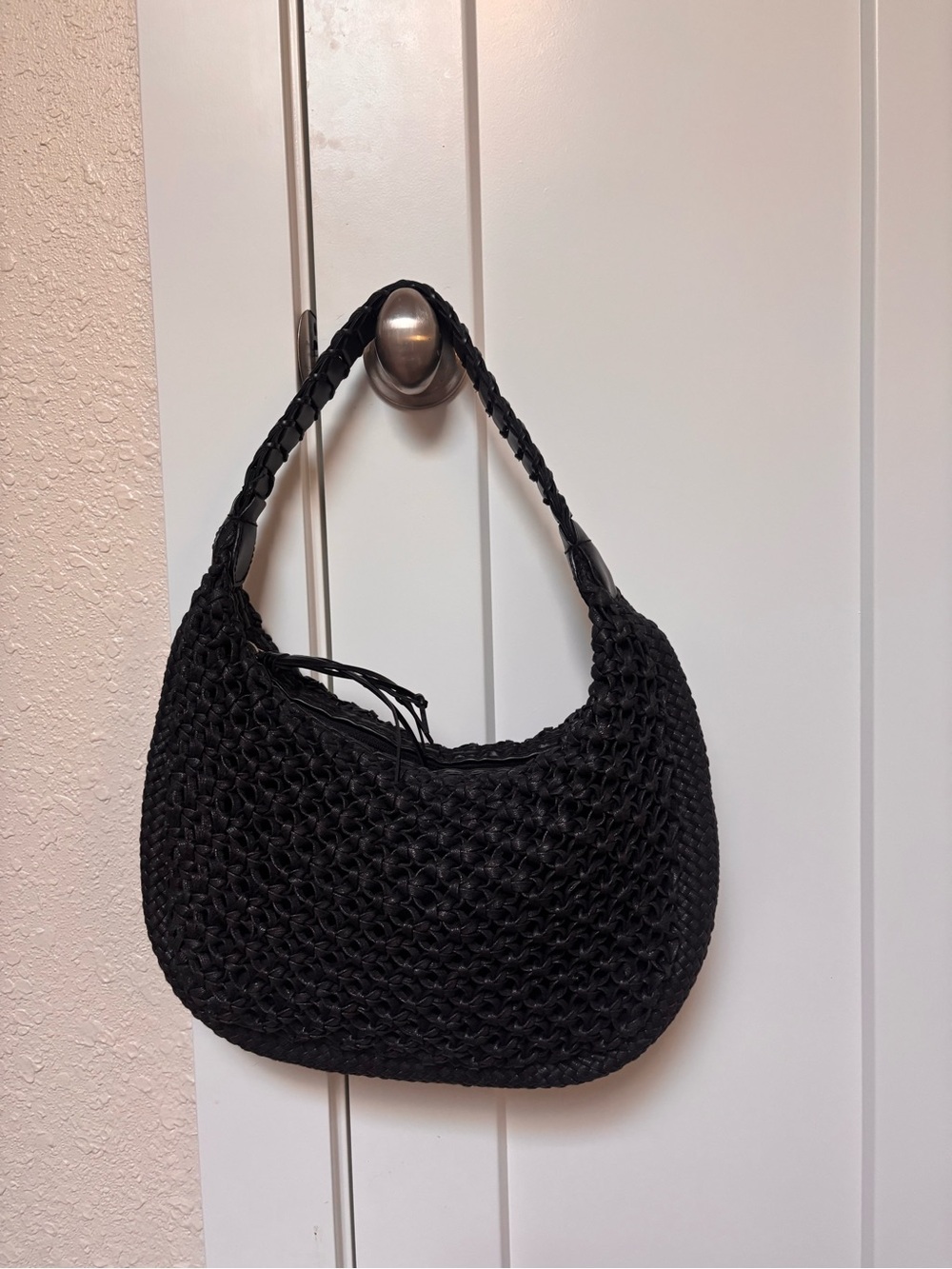 Talbots Black Woven Hobo Bag